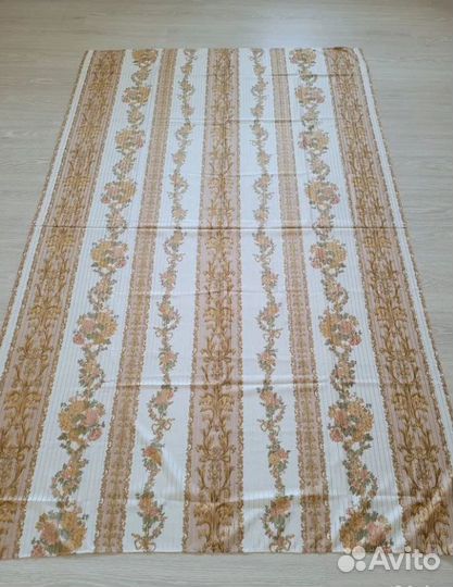 Шторы портьеры, цветы из хлопка на органзе