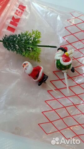 Дед Мороз и ёлочка для украшения тортов