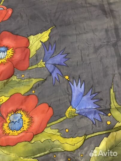 Платок шелк ручная роспись
