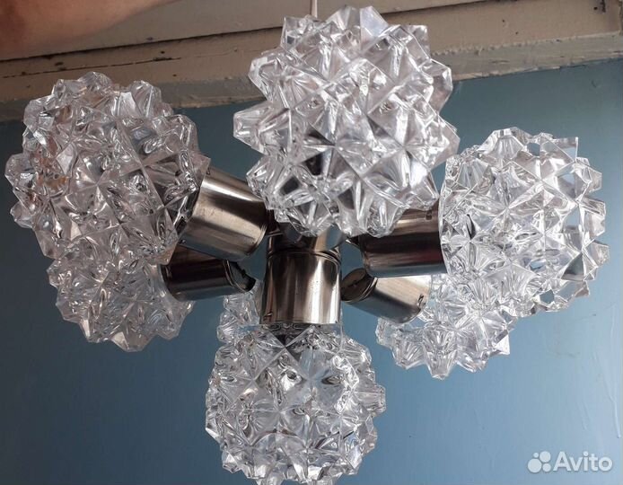 Хрустальная люстра чехословацкая винтажная