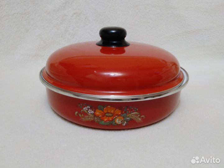 Сковорода эмалированная сотейник с крышкой