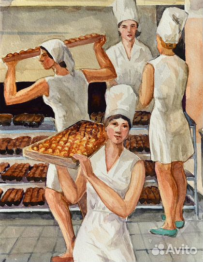Работа пекаря на выпечку