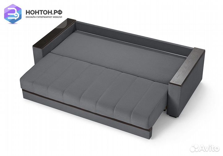 Диван еврокнижка Мадрид Lux темно-серый / коричнев