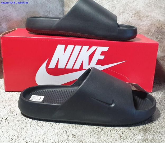 Тапочки Nike Calm Slide чёрные (Арт.81038)