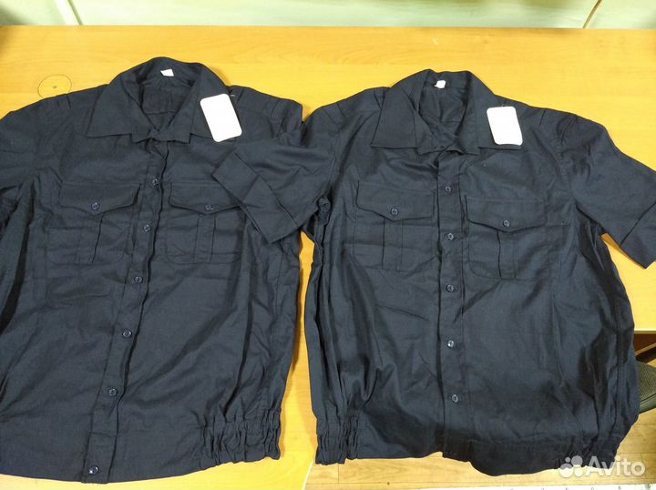 Рубашка офисная синяя с коротким рукавомРазмер41-3