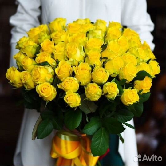 Букет желтых роз 31 роза 51 роза 75 роз
