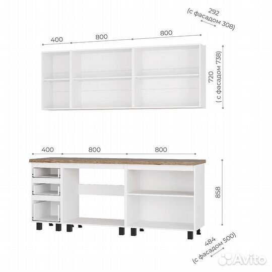 Кухня Честер 2,0 м графит