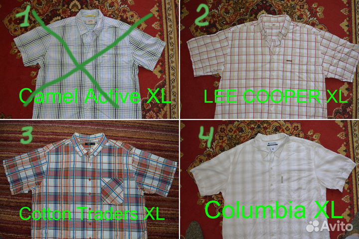 Рубашки брендовые XL- Wrangler, Columbia, LEE и др