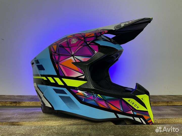 Кроссовый шлем Airoh Wraap Blue