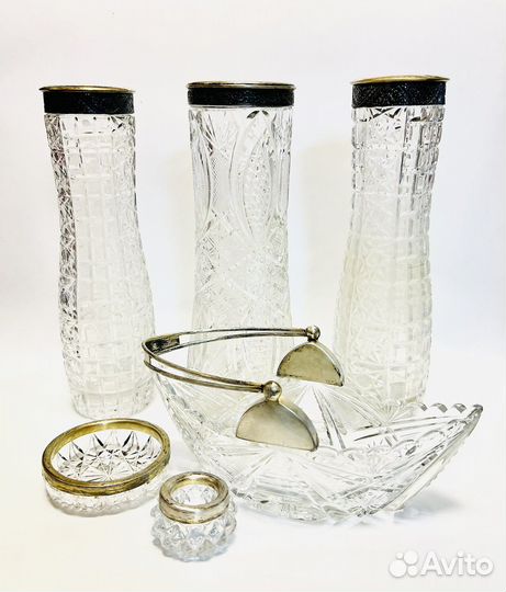 СССР 875 Хрустальные вазы в серебре
