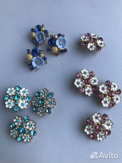 Пуговицы цветок металлические