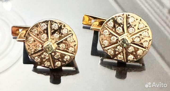 Золотые серьги СССР 750 проба