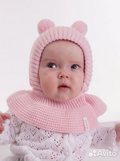 Шапка для новорожденного журавлик новая