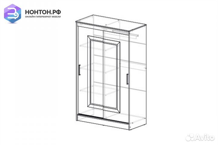 Шкаф-купе Элегант 5 ясень шимо темный / ясень шимо