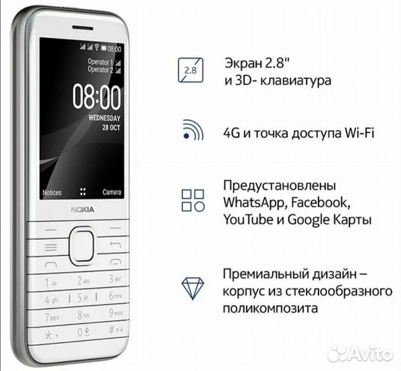 Nokia 8000 4G, 4 ГБ