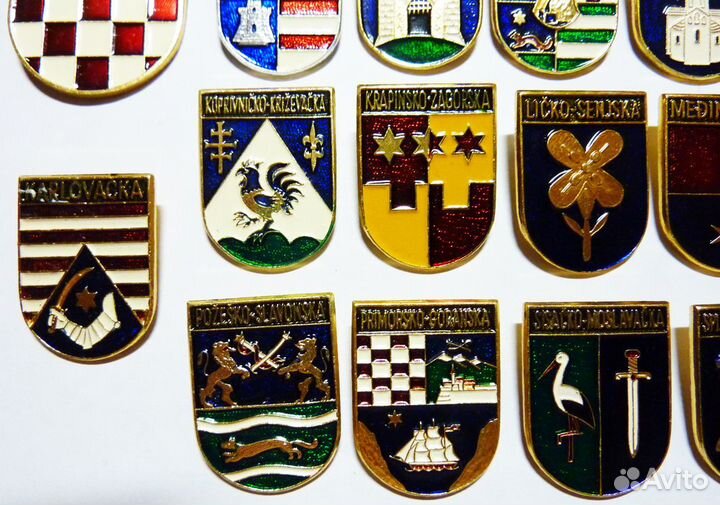 Набор значков гербы Хорватии