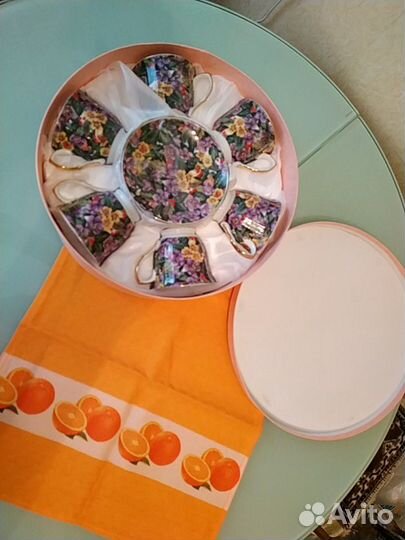 Чайный сервиз, Китай, 6 чашек, 6 блюдец, новые