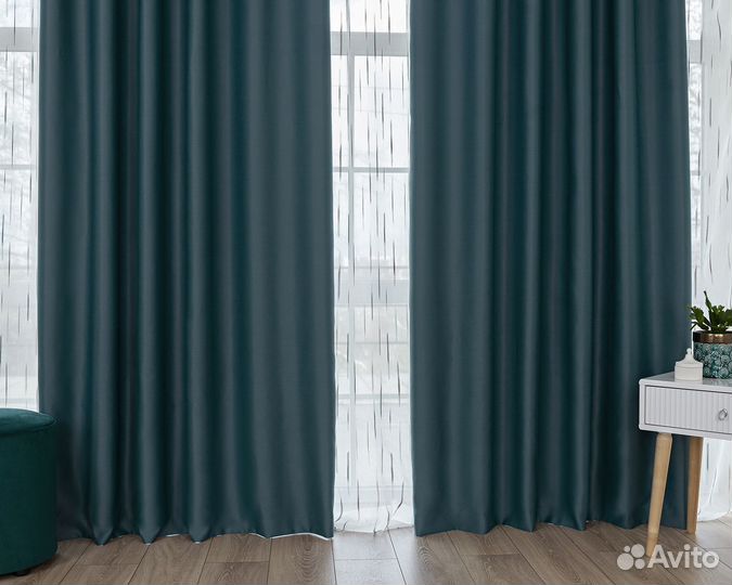 Комплект штор блэкаут Амадео Морская волна