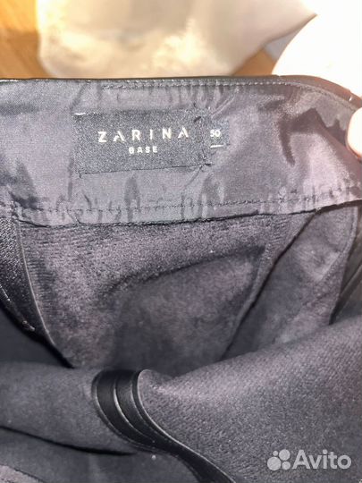 Кожаная юбка миди Zarina