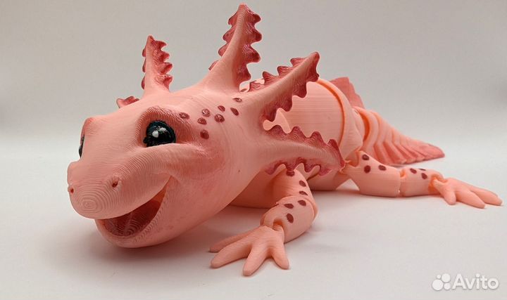 Аксолотль - водяной дракон, подвижная игрушка