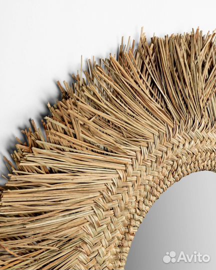 Зеркало Rumer из натурального волокна 72 см