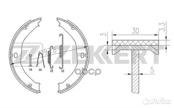 Колодки торм. бараб. задн. с уст. компл. Jeep G