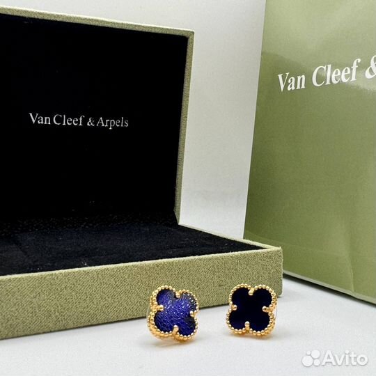 Серьги van cleef(премиум)