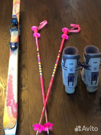 Лыжи горные rossignol +Salomon ботинки+ крепление