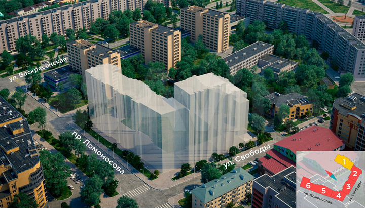 Квартира-студия, 27,5 м², 6/9 эт.