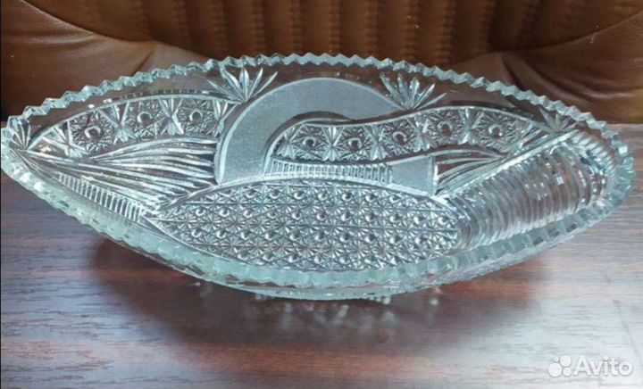 Хрустальная ваза для фруктов СССР