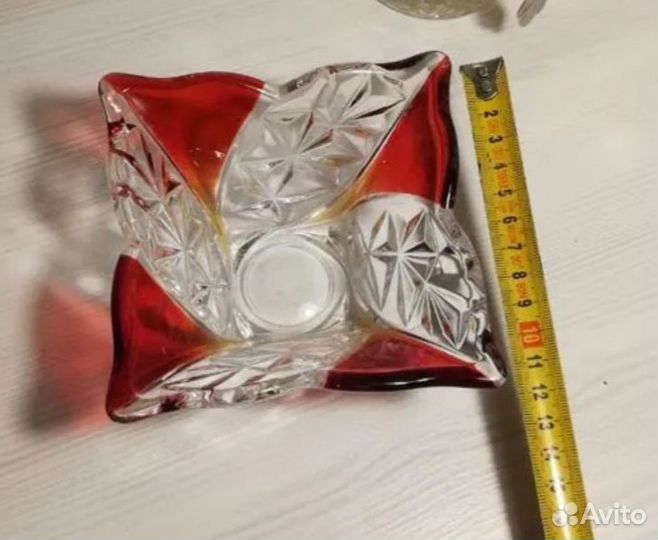 Ваза цветное стекло и горчичница