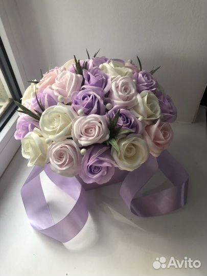 Букеты из 27роз на мыльной основе