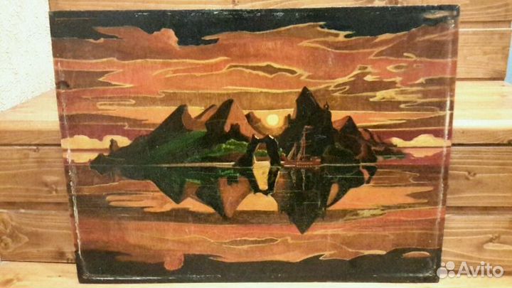 Декоративная тарелка в рамке,2 картины