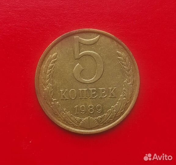 Коллекционные монеты. 5 копеек СССР 1989 года
