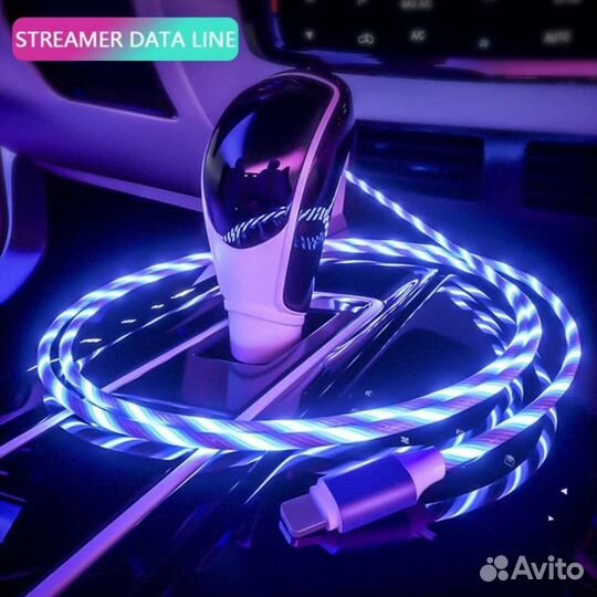 Светящийся кабель USB-Type C; USB-Lightning