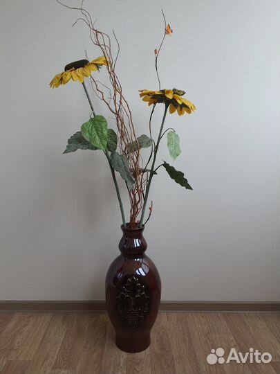 Ваза напольная с цветами