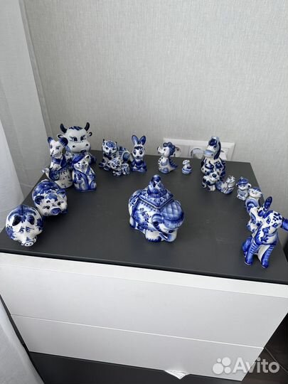 Фигурки гжель, разные