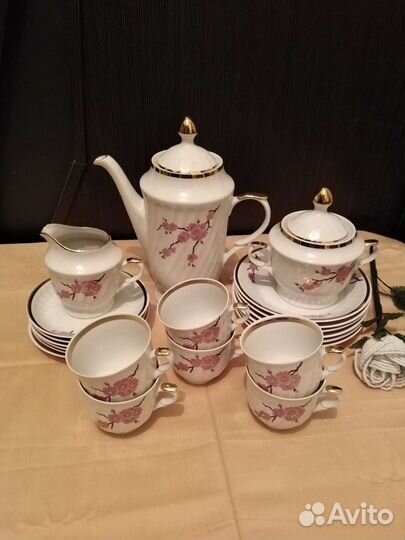 Сервиз кофейный, Рижский фарфор СССР (21 предмет)