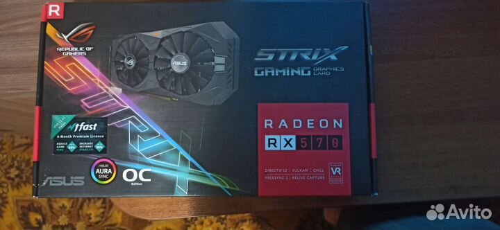 Видеокарта amd Radeon rx 570 4gb Asus rog strix