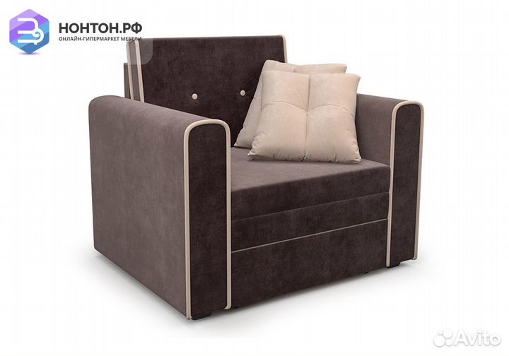 Кресло выкатное Санта микровельвет коричневый