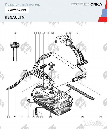 Топливный бак Renault 9 антикоррозия