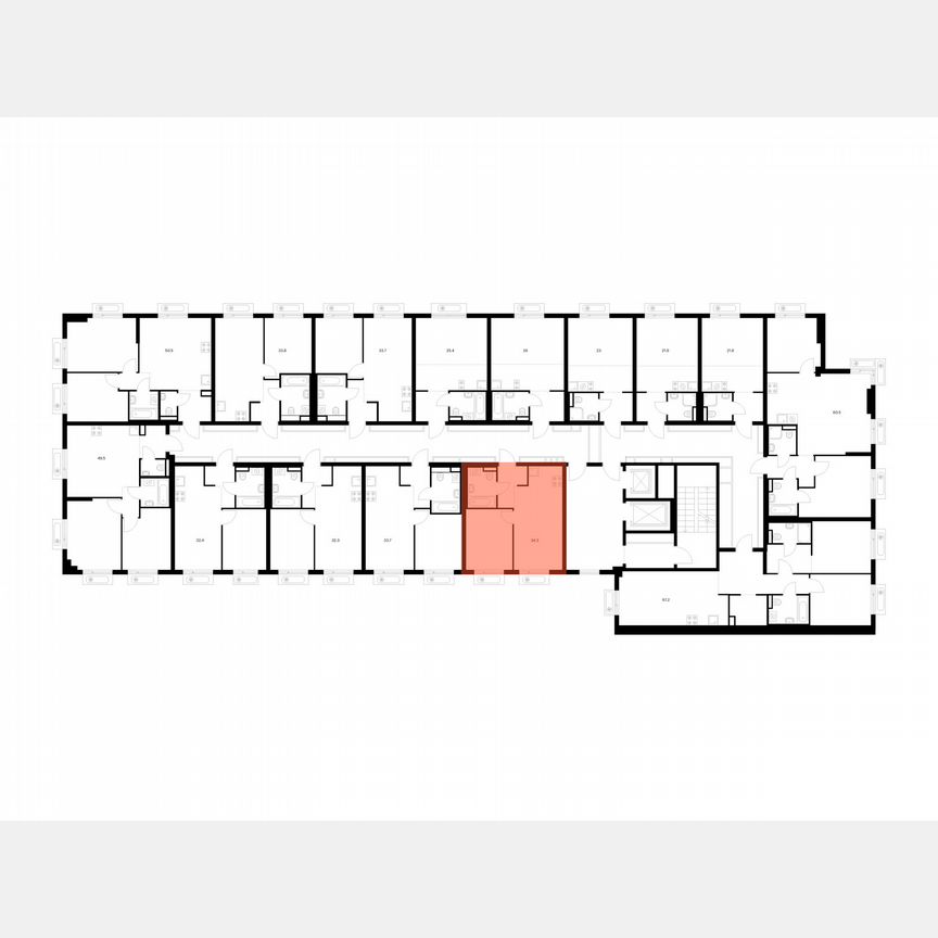 1-к. квартира, 34,3 м², 12/16 эт.