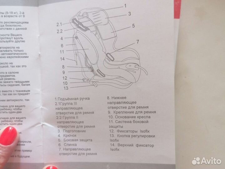 Автокресло от 9 месяцев до 12 лет