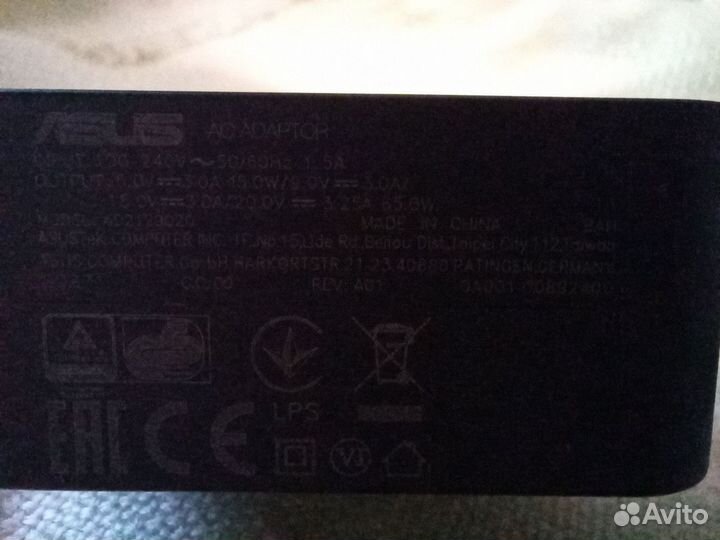 Блок питания для ноутбука asus USB Type-C 65w