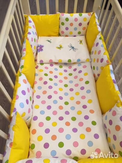 Комплект с бортиками в детскую кроватку + кокон