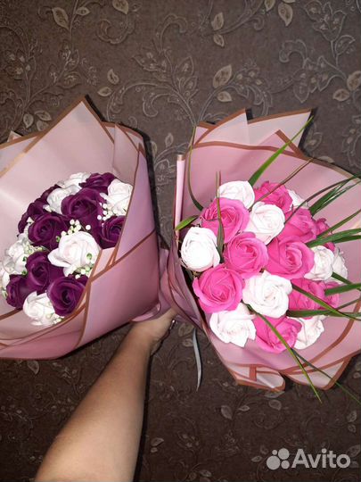 Букет из мыльных роз