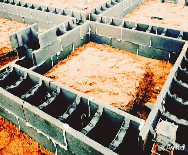 Фундамент для дома,забора.Несъёмная опалубка.Блоки