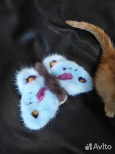 Резинка для волос из меха норки Бабочка