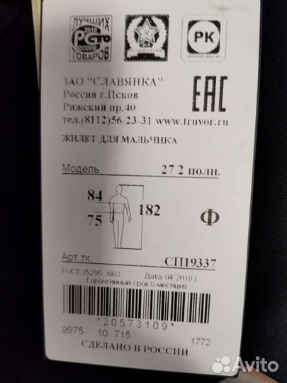 Костюм (брюки + жилет)