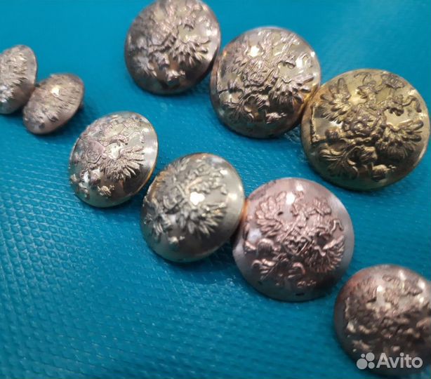 Пуговицы царские с орлами в позолоте, отличные